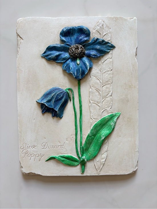 Hen-feathers Other - Vintage Hen-Feathers Hand Cast Slieve Donard Poppy 3D Relief Wall Plaque Art